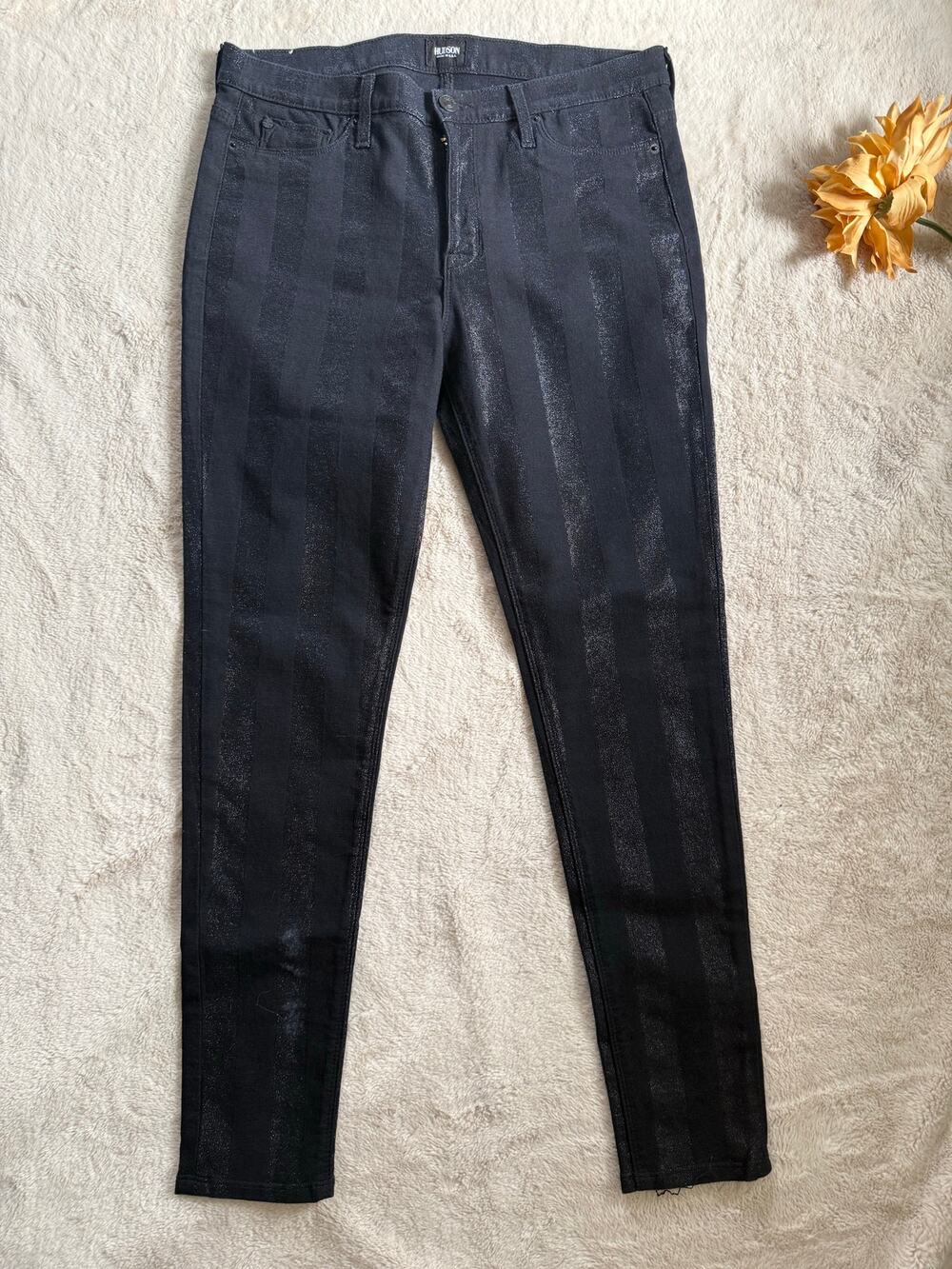 Hudson Black & Metallic Jeans Size 32